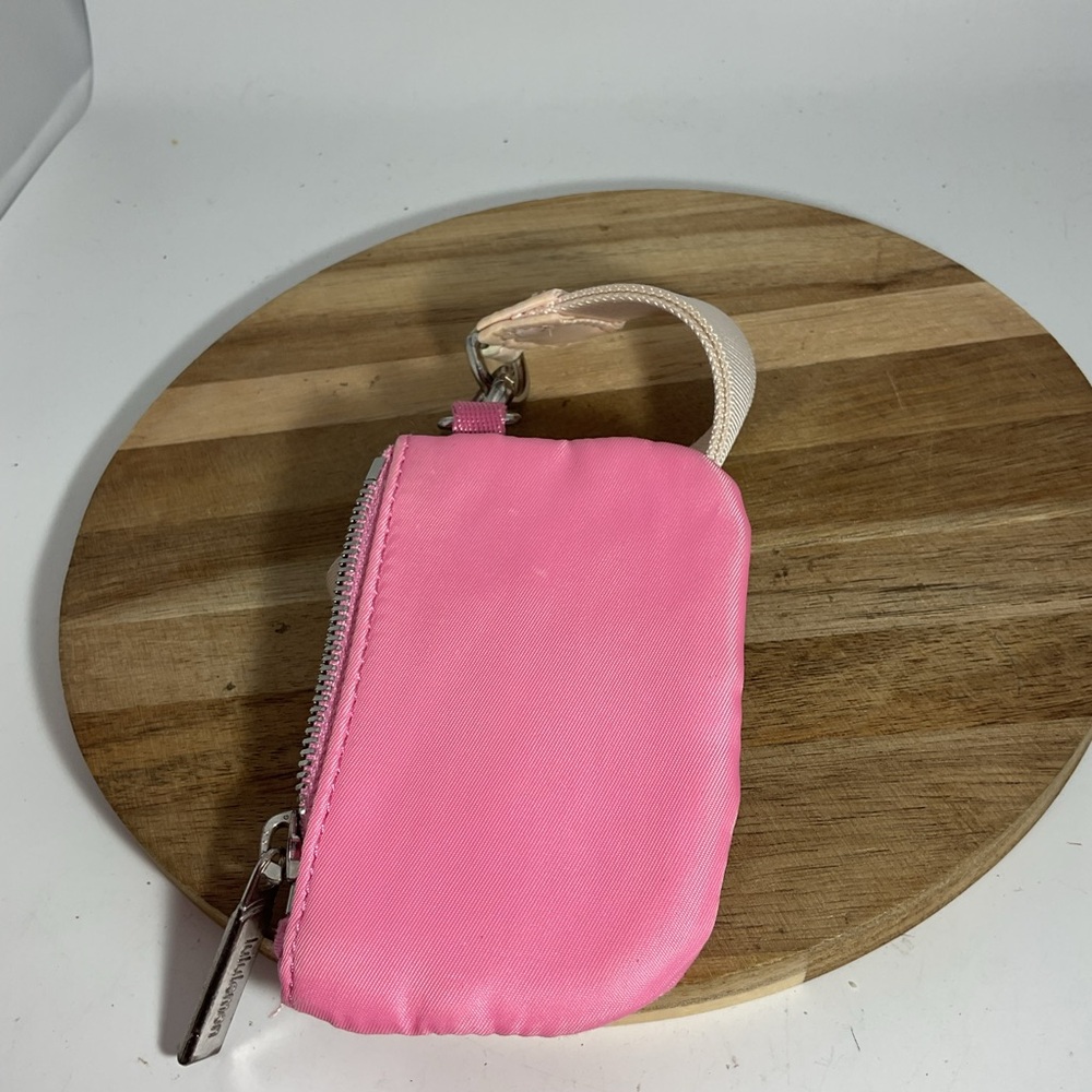 lululemon bright pink mini zip pouch with clip - Picture 4 of 4